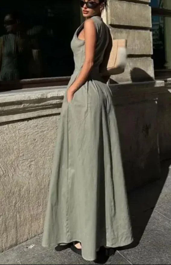 Sleeveless High Waist Dress
