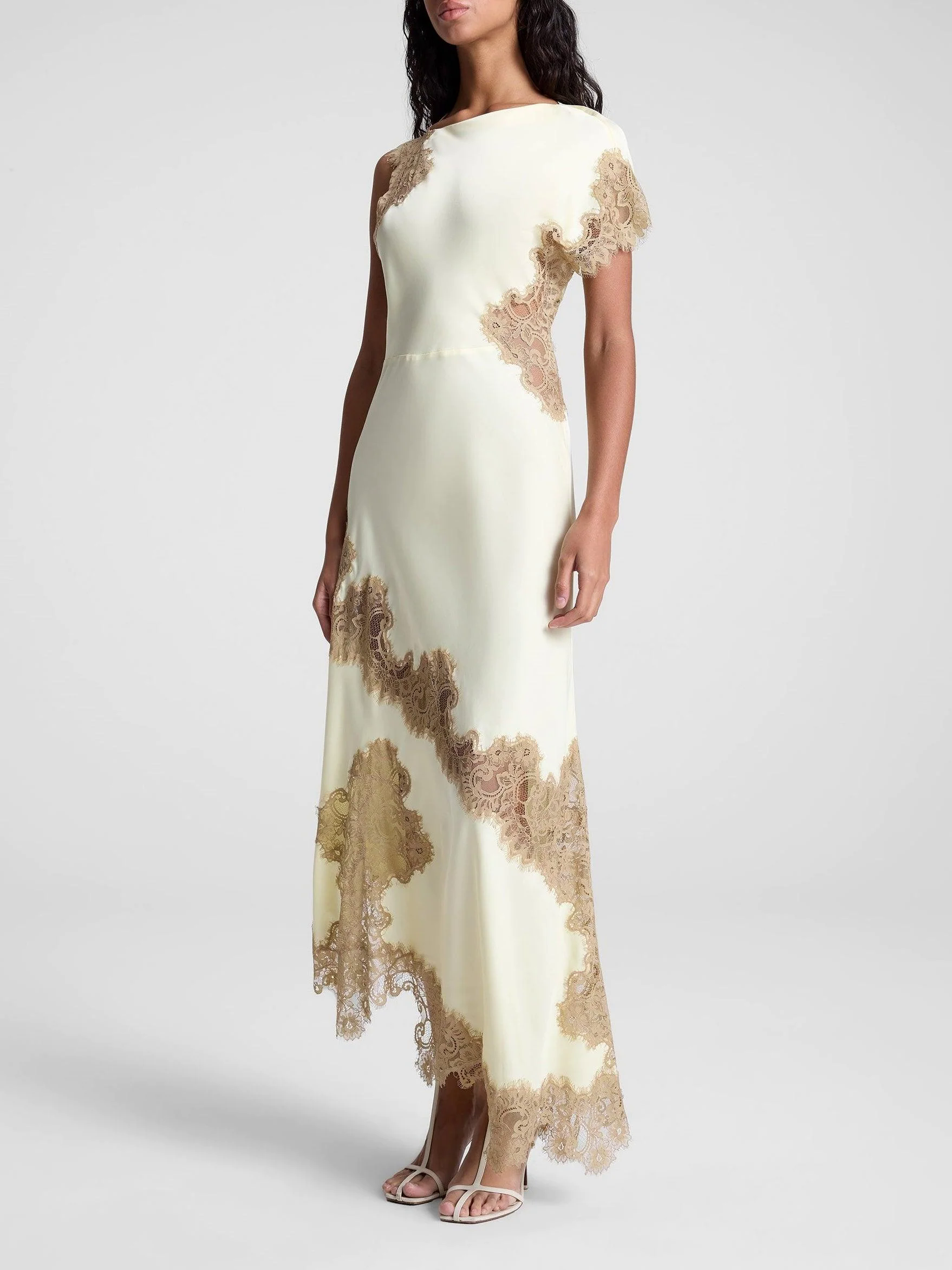 Satin and Lace Maxi Dress